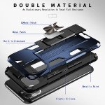 Wholesale iPhone 11 6.1 Military Grade Armor Protection Stand Magnetic Feature Case (Navy Blue)